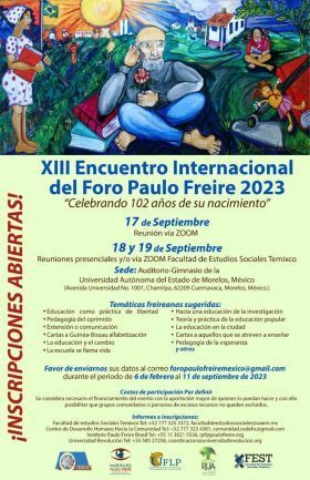 XIII Encuentro Internacional Paulo Freire 2023